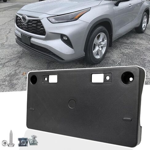 دعامة تثبيت إطار لوحة الترخيص الأمامية لسيارة Toyota Highlander 2020 2021 2022 2023 2024 2025 2026 حامل لوحة ترخيص المصد الأمامي # 521140E160 TO1068162 in Saudi Arabia