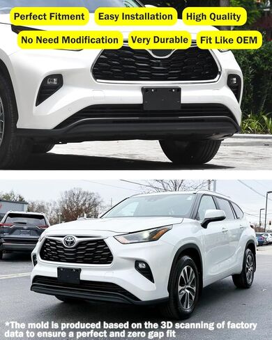 دعامة تثبيت إطار لوحة الترخيص الأمامية لسيارة Toyota Highlander 2020 2021 2022 2023 2024 2025 2026 حامل لوحة ترخيص المصد الأمامي # 521140E160 TO1068162 in Saudi Arabia