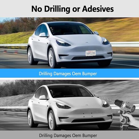 2024 Tesla Model Y حامل لوحة الترخيص الأمامي وحامل تثبيت الإطار بدون حفر ولا لاصق ارتفاع قابل للتعديل حامل لوحة ترخيص مصنوع في الولايات المتحدة لطراز Tesla Y 2020-2024 الملحقات المتوافقة مع OEM in Kuwait