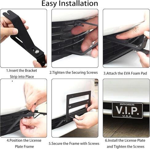 2024 Tesla Model Y حامل لوحة الترخيص الأمامي وحامل تثبيت الإطار بدون حفر ولا لاصق ارتفاع قابل للتعديل حامل لوحة ترخيص مصنوع في الولايات المتحدة لطراز Tesla Y 2020-2024 الملحقات المتوافقة مع OEM in Kuwait