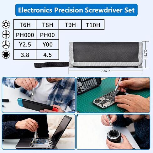 EasyTime Mini Precision Screwdriver Set: 35 In 1 Small Magnetic Repair Tool Kit with Case Torx Screw Driver with 22 Bits for Switch, Ring Doorbell, Phones, Electronics, Nintendo, Xbox in Kuwait