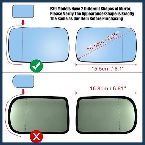 زجاج مرآة الجانب الأيمن للركاب مع لوحة دعم لسيارات BMW E39 E46 330i 325i 328i 525i زجاج ملون أزرق ساخن in Saudi Arabia