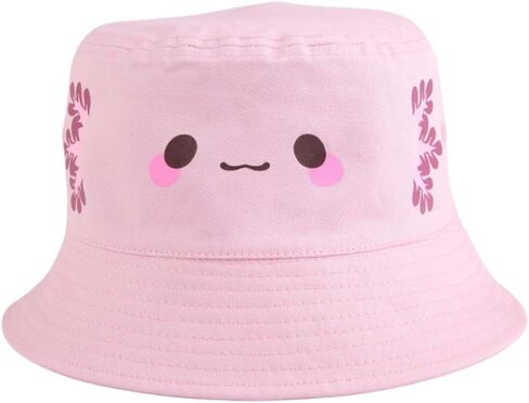 Happy Perla Animal Face Angry Face Reversible Bucket Hat - Perla - Gaming Hat - Pink - Unisex - Teens and Adults, Brown, 7 1/4 in Saudi Arabia