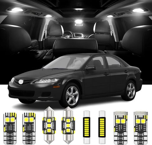 14 Pieces Interior LED Lights Replacement for Mazda 6 GG 2002-2008 White LED Interior Bulb with Install Tool in Saudi Arabia