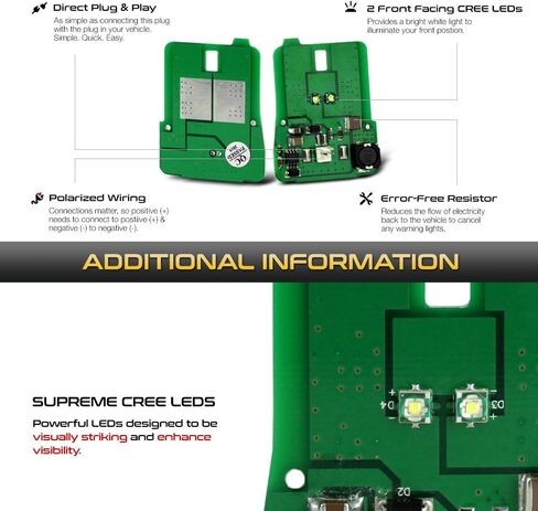 VIPMOTOZ Supreme Star LED Position Light Chip Lamp Replacement Set For 2010-2013 Mercedes-Benz W212 E-Class AMG Xenon HID Headlight Headlamp, 6000K Diamond White, 2-Pieces in Saudi Arabia
