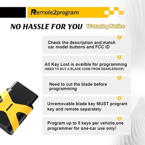 استبدال برمجة مفتاح السيارة بنفسك لعدد كبير من موديلات السيارات/مجموعة سهلة وآمنة بدون الحاجة إلى أداة/الاقتران بنفسك عبر تطبيق الهاتف الذكي (بدون جهاز تحكم عن بعد) (جهاز تحكم عن بعد للشفرة) in Kuwait