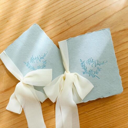 كتب نذر الزفاف له ولها، كتاب نذر من الورق المصنوع يدويًا لشيء أزرق أساسيات الزفاف، أفكار سجل الزفاف، هدايا له ولها in Kuwait