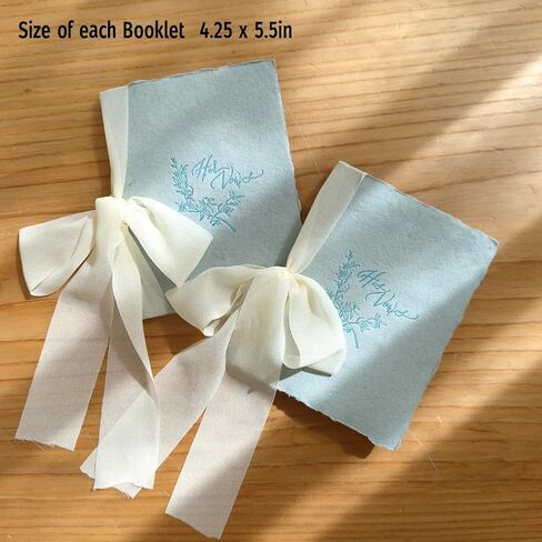 كتب نذر الزفاف له ولها، كتاب نذر من الورق المصنوع يدويًا لشيء أزرق أساسيات الزفاف، أفكار سجل الزفاف، هدايا له ولها in Kuwait