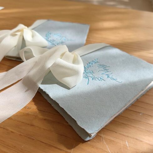 كتب نذر الزفاف له ولها، كتاب نذر من الورق المصنوع يدويًا لشيء أزرق أساسيات الزفاف، أفكار سجل الزفاف، هدايا له ولها in Kuwait