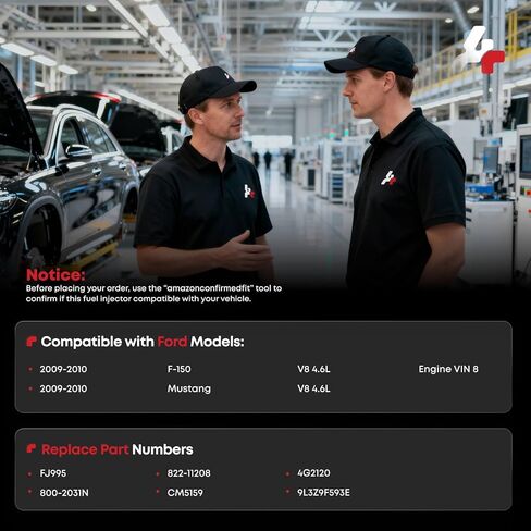 Fuel Injectors Set of 8, Compatible with Ford F150 2009-2010, Ford Mustang 2009-2010-v8 4.6L, Replace Part 9L3Z9F593E 4G2120 822-11208 800-2031N FJ995 in Kuwait