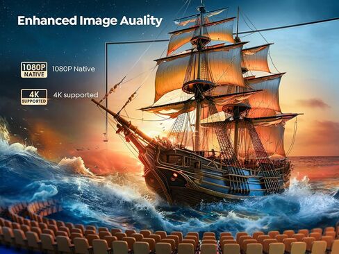 [Netflix Licensed/Dolby Audio] YABER V12 Projector with WiFi6 and Bluetooth 5.2, 700 ANSI 1080P Outdoor Movie Projector, 20W Speakers, Auto Focus & Keystone, Smart Home Theater Projector with Apps in Kuwait