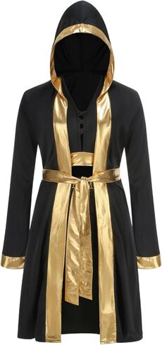 Boxer Costume Boxing Outfit Women Wrestling Gold Skirt Halloween 4 PCS in Kuwait