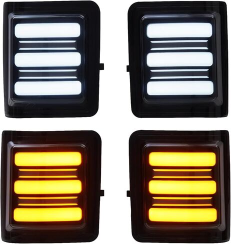 LED F250 Side Mirror Lights assembly Switchback Sequential Turn Signal & DRL Running Lamp Compatible with 2008-2016 F250 F350 F450 F550 Super Duty accessories Smoked Lens in Kuwait