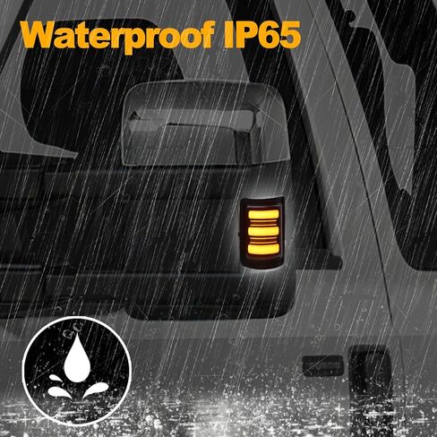 LED F250 Side Mirror Lights assembly Switchback Sequential Turn Signal & DRL Running Lamp Compatible with 2008-2016 F250 F350 F450 F550 Super Duty accessories Smoked Lens in Kuwait