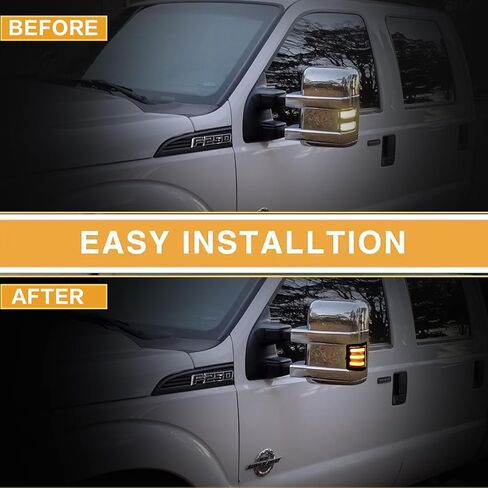 LED F250 Side Mirror Lights assembly Switchback Sequential Turn Signal & DRL Running Lamp Compatible with 2008-2016 F250 F350 F450 F550 Super Duty accessories Smoked Lens in Kuwait