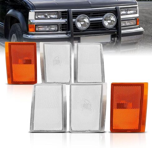 AmeriLite Clear Corner Side Marker Lights Set for 1994-2002 Chevy GMC C/K Truck Fullsize Blazer Suburban - Passenger and Driver Side in Saudi Arabia