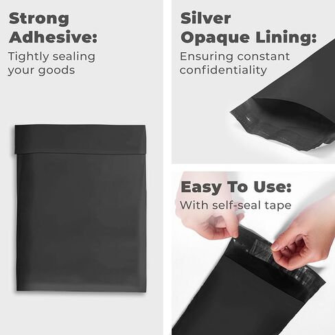 أكياس بريدية من البوليستر ذاتية الغلق مقاس 9 × 12 بوصة من The Boxery - 1000 عبوة | أظرف شحن مقاومة للماء ومقاومة للتمزق in Kuwait