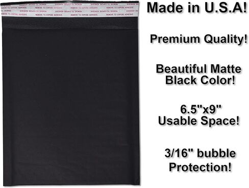 Black Matte Kraft Bubble Mailers, Strong Adhesion Padded Packaging Self Seal Mailing Cushioned Tear Resistant Envelopes (40, 6x10) in Saudi Arabia