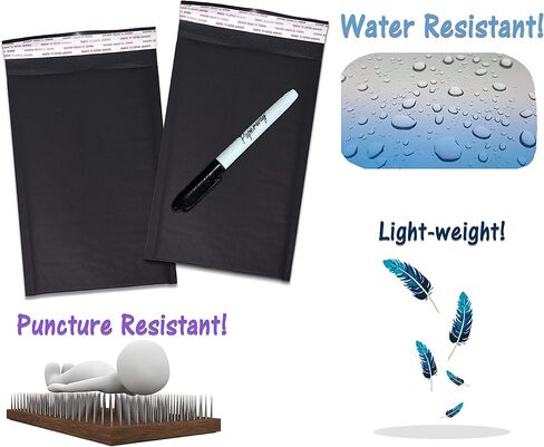 Black Matte Kraft Bubble Mailers, Strong Adhesion Padded Packaging Self Seal Mailing Cushioned Tear Resistant Envelopes (40, 6x10) in Saudi Arabia