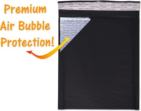 Black Matte Kraft Bubble Mailers, Strong Adhesion Padded Packaging Self Seal Mailing Cushioned Tear Resistant Envelopes (40, 6x10) in Saudi Arabia