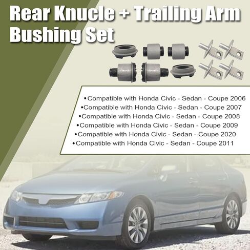Priprilod Rear Knucle & Trailing Arm Bushing Set Both Sides Compatible With Honda CIVIC 2006-2011# 52370-SNA-906 52370-SNA-A06 52371-SNA-A06 in Saudi Arabia