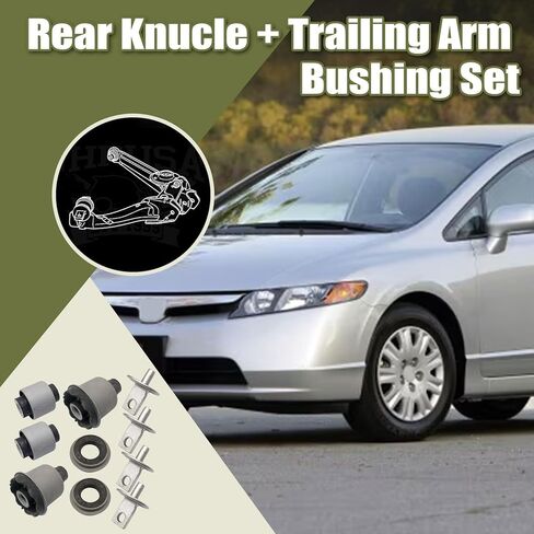 Priprilod Rear Knucle & Trailing Arm Bushing Set Both Sides Compatible With Honda CIVIC 2006-2011# 52370-SNA-906 52370-SNA-A06 52371-SNA-A06 in Saudi Arabia