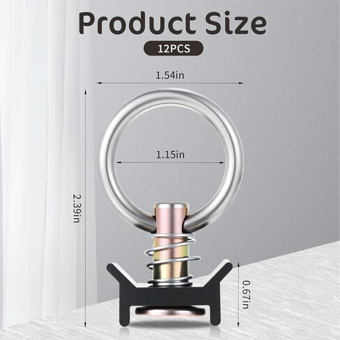 12 حزمة من تركيبات المسار الفردي ذات المسار L، ملحقات المسار L، حلقة على شكل حرف O من الفولاذ المقاوم للصدأ بسعة 4000 رطل مع قاعدة من الألومنيوم، ملحقات ربط البضائع باللون الأسود والفضي لمقطورة الشاحنة in Kuwait