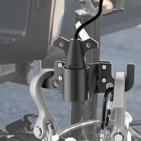 Trailer Chain Holder, Aluminum Trailer Towing Organizer for 7 Way Plug Cable Wire Harness Holder Cover Heavy Duty RV Tongue Jack Accessories for Outside Travel Camper in Saudi Arabia