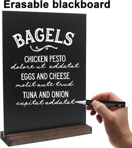 GUKBIAY علامة السبورة المنضدية مع حامل قاعدة 4 حزمة 8.5 × 11 بوصة مزدوجة الجانب الدائمة لوحات القائمة علامات الطعام لحفل بوفيه الزفاف بار مطعم الطعام in Kuwait