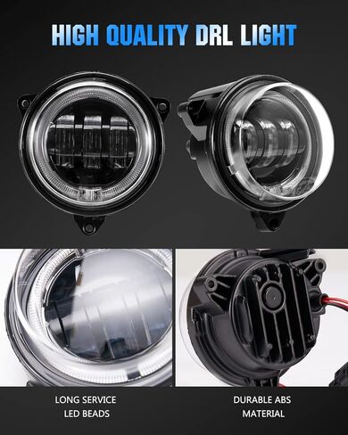 AUPOWERO LED Low Beam Headlights for Outlander 500 650 800 850 1000 2012-2022 XMR STD XT XT-P, Head Lamp with Halo Ring DRL Kit Accessories, 2PCS, Replace #710006177 in Kuwait