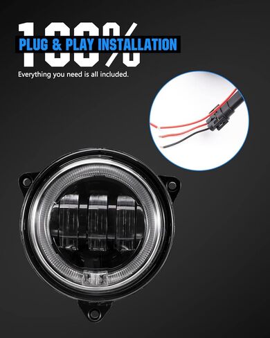 AUPOWERO LED Low Beam Headlights for Outlander 500 650 800 850 1000 2012-2022 XMR STD XT XT-P, Head Lamp with Halo Ring DRL Kit Accessories, 2PCS, Replace #710006177 in Kuwait