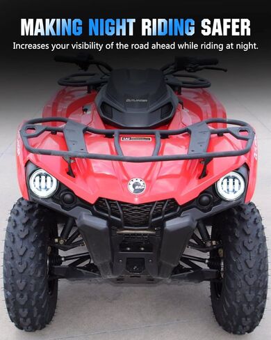 AUPOWERO LED Low Beam Headlights for Outlander 500 650 800 850 1000 2012-2022 XMR STD XT XT-P, Head Lamp with Halo Ring DRL Kit Accessories, 2PCS, Replace #710006177 in Kuwait