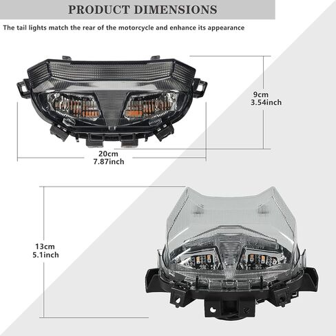 مصباح خلفي LED متكامل لـ MT-09 / MT-09 SP 2024-2025، مصباح خلفي لإشارة الانعطاف وامض الفرامل، التوصيل والتشغيل بعدسات مدخنة للضوء الخلفي للدراجات النارية MT09 in Saudi Arabia