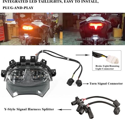 مصباح خلفي LED متكامل لـ MT-09 / MT-09 SP 2024-2025، مصباح خلفي لإشارة الانعطاف وامض الفرامل، التوصيل والتشغيل بعدسات مدخنة للضوء الخلفي للدراجات النارية MT09 in Saudi Arabia