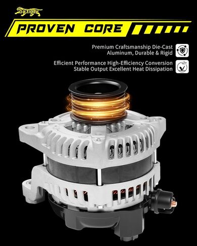 Oktiger 6.7L V8 Diesel Upgraded Alternator for Ford F250 F350 F450 F550 Super Duty 2011-2016 King Ranch Lariat Platinum Xl Xlt, V8 12V 150A Clockwise 8-Groove Clutch Pulley OE BC3T-10300-CA in Kuwait