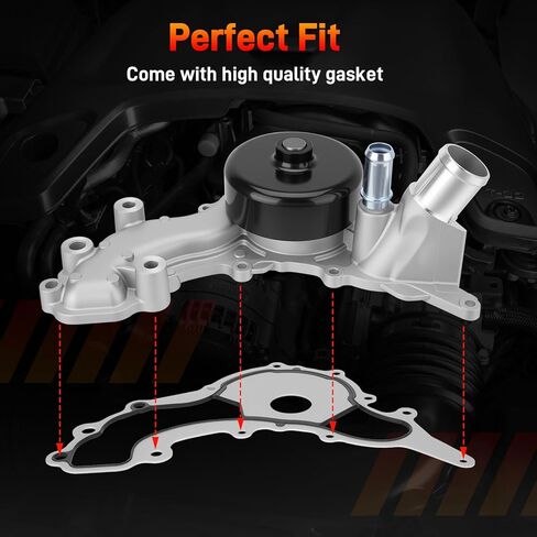 AW6699 Water Pump with Gasket Compatible with 2012-2017 Jeep Wrangler, 2018 Wrangler JK 3.6L V6 Replace for 68079412AB 68079412AC 68079412AD 68079412AE RL079412AB 44021 120-4500 252-982 CR4500 99510 in Kuwait