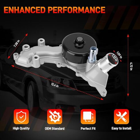 AW6699 Water Pump with Gasket Compatible with 2012-2017 Jeep Wrangler, 2018 Wrangler JK 3.6L V6 Replace for 68079412AB 68079412AC 68079412AD 68079412AE RL079412AB 44021 120-4500 252-982 CR4500 99510 in Kuwait