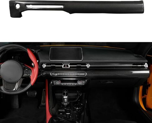 JSWAN Real Carbon Fiber Center Console Dashboard Trim Cover Fit For Toyota Supra GR A90 A91 MK5 (2019-2026+) Dash Panel Trim Cover Interior Trim Accessories (Gloss black) in Kuwait