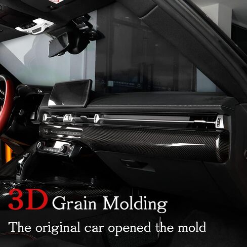 JSWAN Real Carbon Fiber Center Console Dashboard Trim Cover Fit For Toyota Supra GR A90 A91 MK5 (2019-2026+) Dash Panel Trim Cover Interior Trim Accessories (Gloss black) in Kuwait