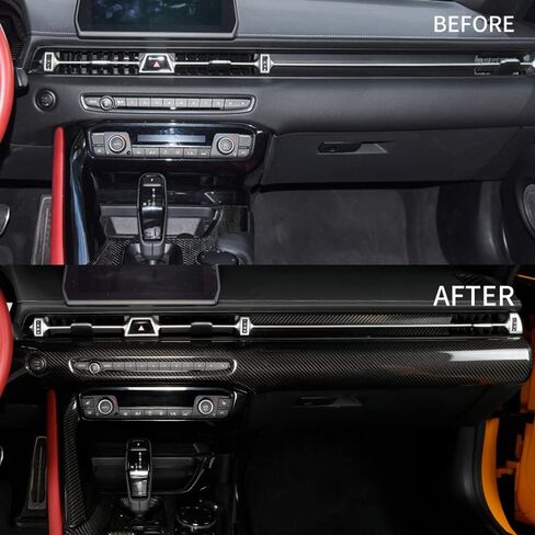 JSWAN Real Carbon Fiber Center Console Dashboard Trim Cover Fit For Toyota Supra GR A90 A91 MK5 (2019-2026+) Dash Panel Trim Cover Interior Trim Accessories (Gloss black) in Kuwait