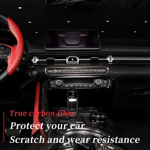 JSWAN Real Carbon Fiber Center Console Dashboard Trim Cover Fit For Toyota Supra GR A90 A91 MK5 (2019-2026+) Dash Panel Trim Cover Interior Trim Accessories (Gloss black) in Kuwait