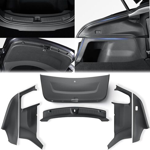Fit 2025 2026 Tesla Model Y Juniper Trunk Tailgate Mat & Rear Bumper Guard and Door Back Protective Liner & Rear Trunk Side Anti-Scratch Mats Interior Accessories 8pcs in Kuwait