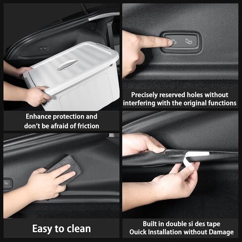 Fit 2025 2026 Tesla Model Y Juniper Trunk Tailgate Mat & Rear Bumper Guard and Door Back Protective Liner & Rear Trunk Side Anti-Scratch Mats Interior Accessories 8pcs in Kuwait