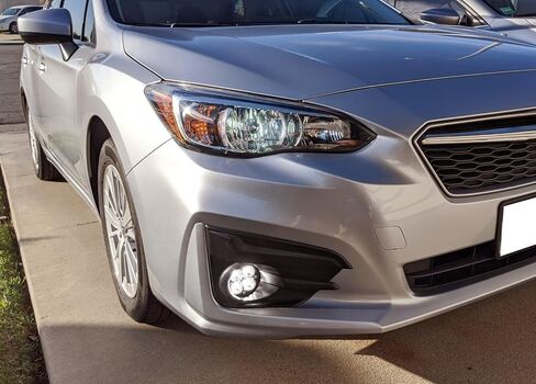 iJDMTOY Clear Lens 24W High Power LED Wide Angle SAE Flood Beam Fog Light Kit w/Foglamp Bezels, Relay Wiring Harness For 2017-2019 Subaru Impreza Sedan/Hatchback in Saudi Arabia
