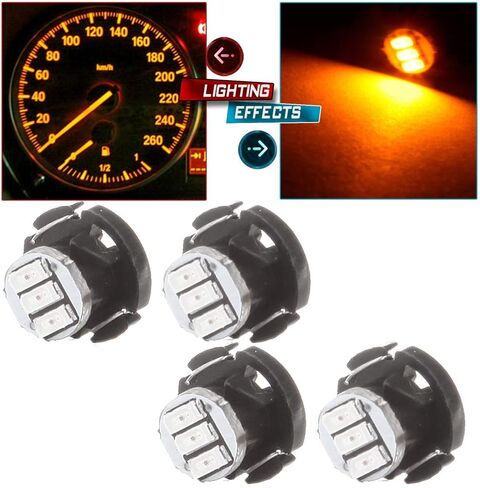 OCPTY 4Pack Yellow T4.2 Halogen Light Bulb Super Bright:Instrument Panel Gauge Cluster Dashboard Light Bulbs in Saudi Arabia