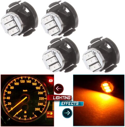 OCPTY 4Pack Yellow T4.2 Halogen Light Bulb Super Bright:Instrument Panel Gauge Cluster Dashboard Light Bulbs in Saudi Arabia