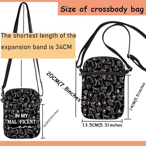 TSOTMO Villain Movie Merch Gift Evil Queen مستوحاة من حقيبة كروسبودي هدية لمحبي الأفلام الأميرة الأشرار WDW (Mal Era Cross) in Saudi Arabia