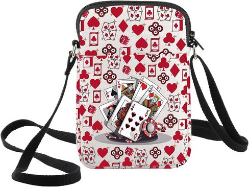 WZMPA Funny Playing Cards Crossbody Bag Poker Cards Lover Gift Casino Inspired Shoulder Bag Card Game Merchandise ‌ in Saudi Arabia