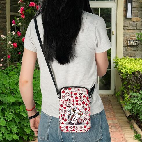 WZMPA Funny Playing Cards Crossbody Bag Poker Cards Lover Gift Casino Inspired Shoulder Bag Card Game Merchandise ‌ in Saudi Arabia