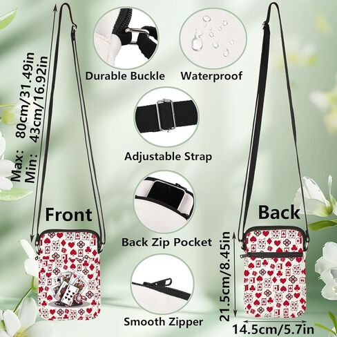 WZMPA Funny Playing Cards Crossbody Bag Poker Cards Lover Gift Casino Inspired Shoulder Bag Card Game Merchandise ‌ in Saudi Arabia